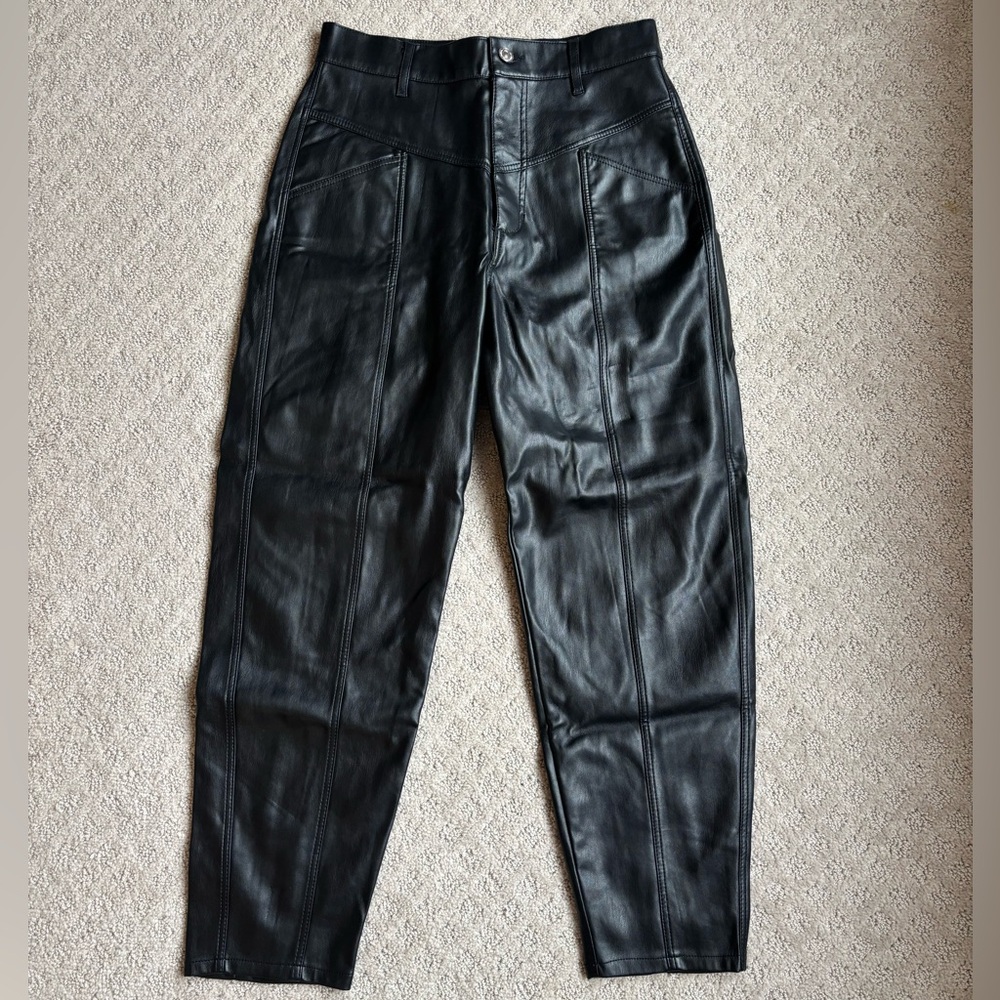 Zara Black Leather Pants
